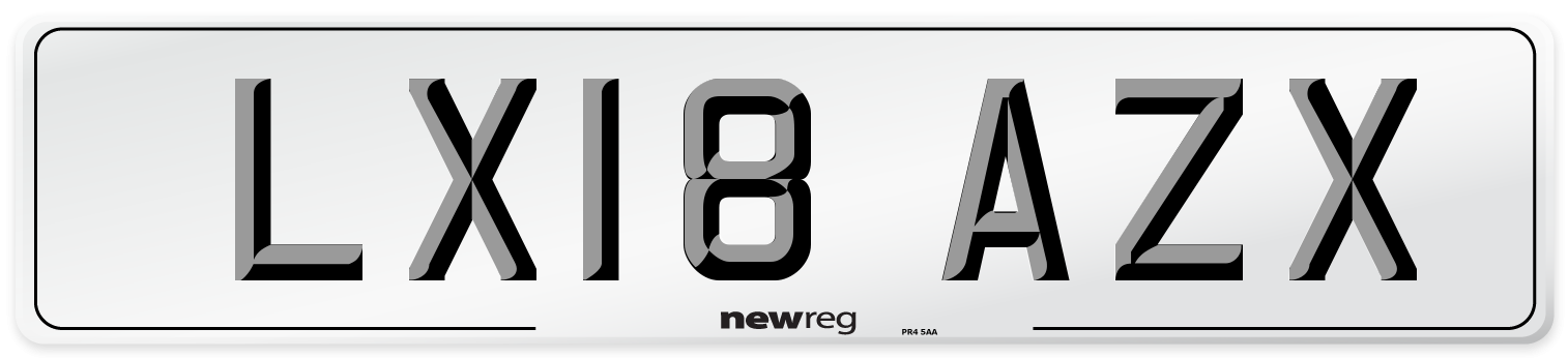 LX18 AZX Number Plate from New Reg